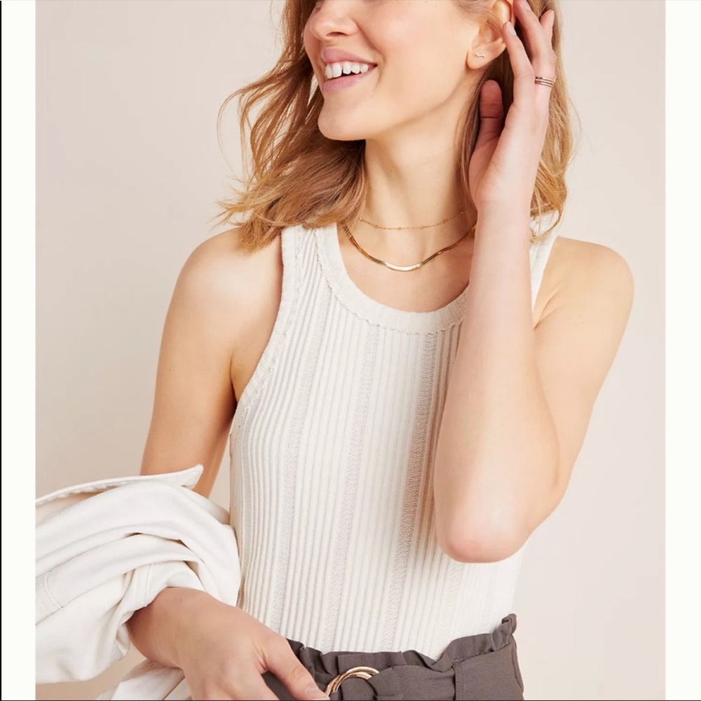 Cream Anthropologie tank top